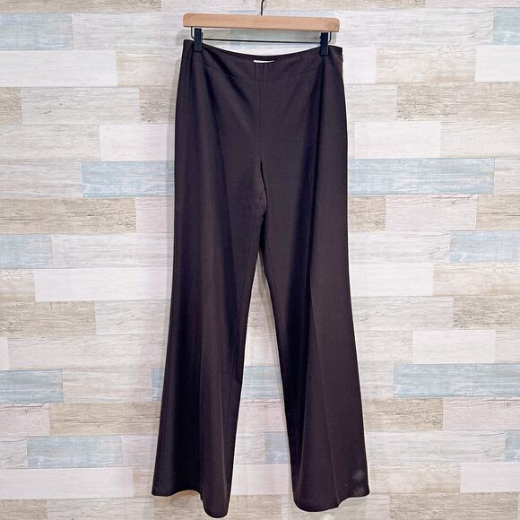 Talbots Vintage Stretch Wool Trousers Brown Flat Front Lined Italy Womens 8 - Picture 1 of 7